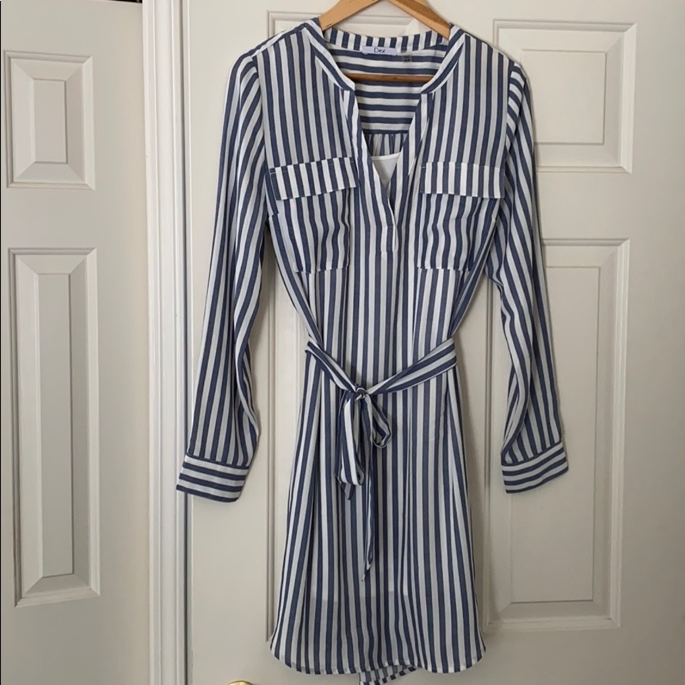 Dex retro striped dress with camisole.